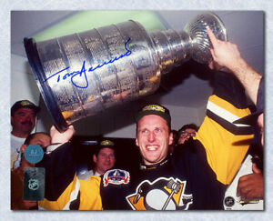 Tom Barrasso Pittsburgh Autographed Stanley Cup 8x10 Photo