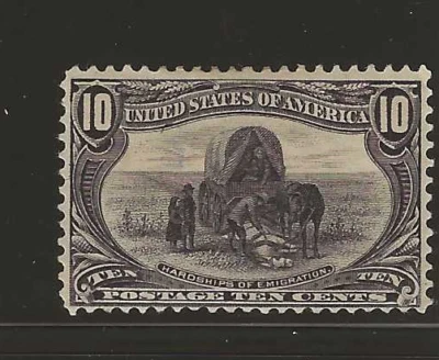 US Scott #290 mint hinged 10c gray violet 1898 Trans Mississippi og, inclusion - Image 1 of 2