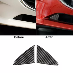 Carbon Fiber Front Bumper Grille Cover Trim Sticker For Mazda 3 Axela 2014-2016 - Picture 1 of 11