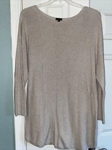 Talbots Beige Brown Narrow Gage Cotton Blend Crew Neck Sweater 3X Petite - Picture 1 of 5