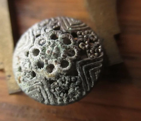 Antique Vtg 11mm  Metal Dress Jacket Shirt button Shank Cover