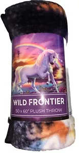 NEU Einhorn Regenbogen See Plüsch Überwurf Decke 50"×60" weich warm (Q219) - Bild 1 von 5