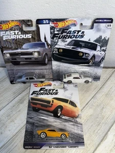 Hot Wheels Fast & Furious Premium Muscle Cars Camaro Mustang Nova lotto di 3 - Foto 1 di 3