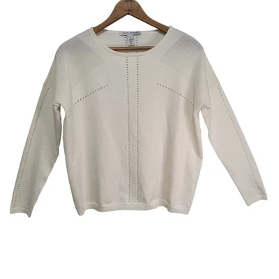 Suéter ligero marfil mezcla lana cachemir otoño para mujer talla M Foto 1 de 4
