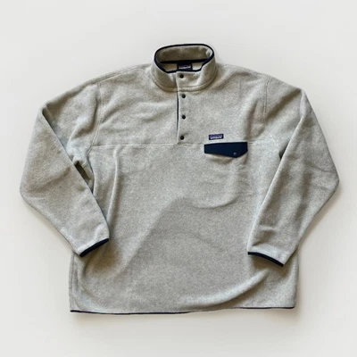 Patagonia Lightweight Synchilla  Snap-T Pullover  Fleece 3XL Mens light Grey - Image 1 of 4