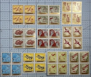 1967 Spain Stamps “CAVE PAINTINGS” Full Set MNH (Blocks Of 4) Cat. Value $12 - Picture 1 of 1