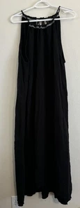 Nuevo con etiquetas Maxi Vestido Madewell Cuello Alto Cubre 100% Algodón Negro Boho Para Mujer Mediano - Imagen 1 de 8