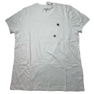 Abercrombie & Fitch Men's White Short Sleeve Shirt Soft 100% Cotton Blend XL - Picture 1 of 15