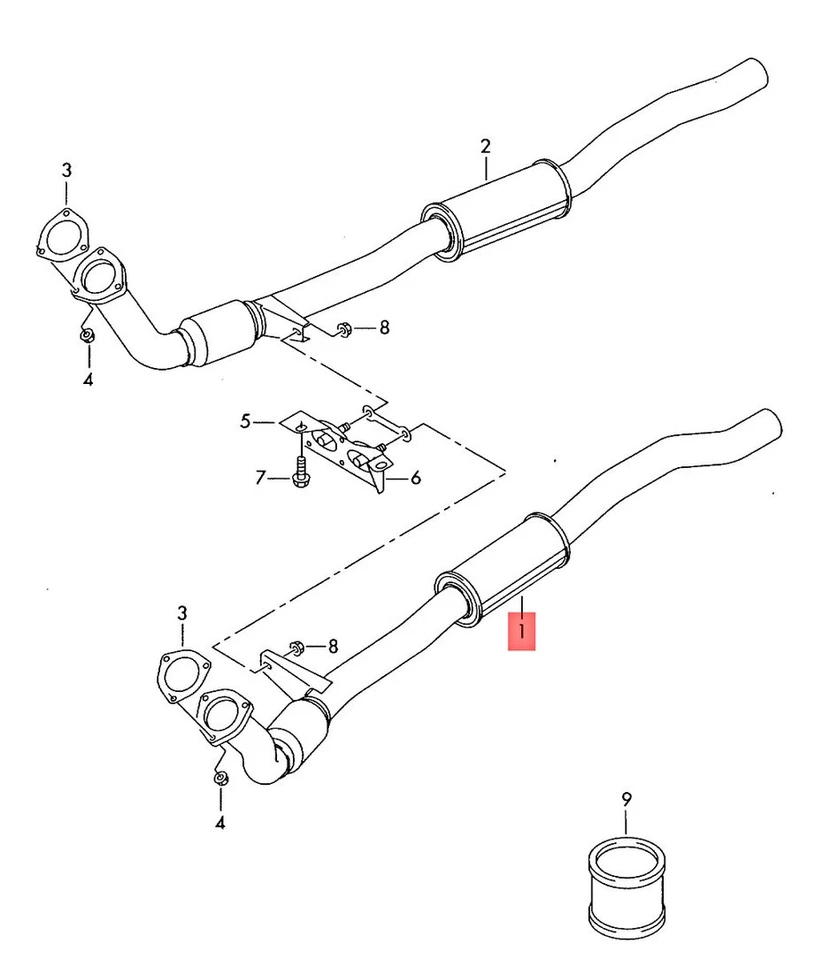 Genuine AUDI A8 S8 quattro 4E2 4E8 Exhaust Pipe left 4E4253301B - Image 1 of 1