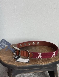 NWT Smathers & Branson Dog Collar Alabama Roll Tide Needlepoint Size S/M - Picture 1 of 8