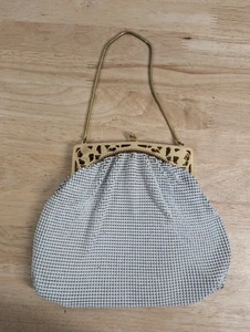 Vtg Mesh Whiting & Davis Beaded Purse / Clutch - Handmade USA Beaded - Picture 1 of 8