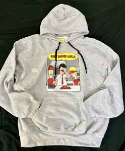 Bob’s Burger World Beavis Butthead Rat Burger Men’s Gray Hoodie Size XL - Picture 1 of 3