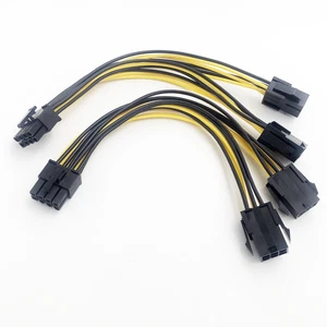 2x Dual 6 Pin Female To 8Pin Male Video Card Adapter Cable PCI-E Power Splitter - Picture 1 of 4