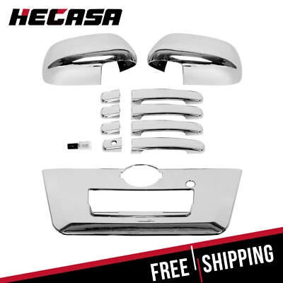 HECASA Chrome Mirror+4 Door Handle+Full Tailgate Cover for 13-19 Nissan Frontier - Image 1 of 4