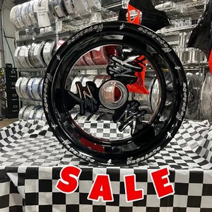CLEARANCE 300 FAT TIRE BLACK CONTRAST CUT KANJI REAR WHEEL 99-24 SUZUKI HAYABUSA - Picture 1 of 13