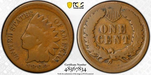 Centavo cabeza india 1892 P sin centrar ancho graduación profesional G 04 - Imagen 1 de 4