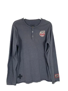 Alp-n-Rock Womens Long Sleeve Henley Shirt Gray Sz 3 Made In USA - Picture 1 of 9