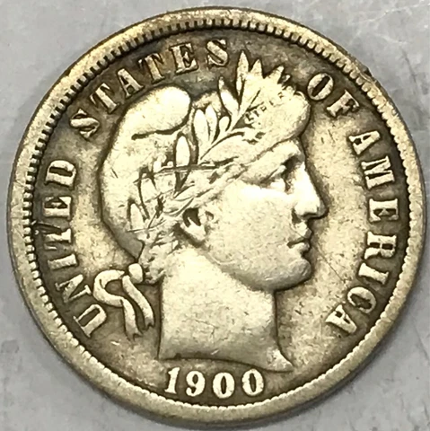 1900 O Barber Dime F details BETTER DATE Cover