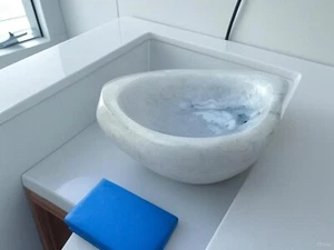 Salt Agate Natural Single Peace Wash Basin / Agate Kitchen Sink / Onyxe Vessel. - Picture 1 of 5