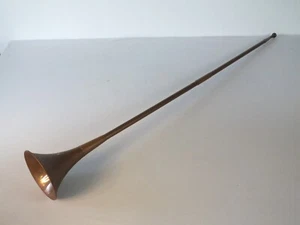 Vintage Long Copper Hunting Horn - 120cm Long - Picture 1 of 11