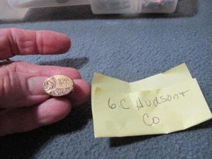 GC Hudson & Co Lapel Clamp Gold Filled Pin Oval Etched Monogrammed CB - Bild 1 von 3
