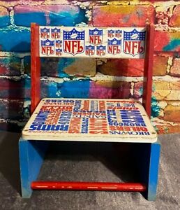 Vintage NFL Kid's Wooden Bleacher Booster Folding Chair - Collectible + Unique!