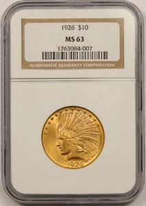 1926 $10 NGC MS 63 Indian Head Gold Eagle - Picture 1 of 4