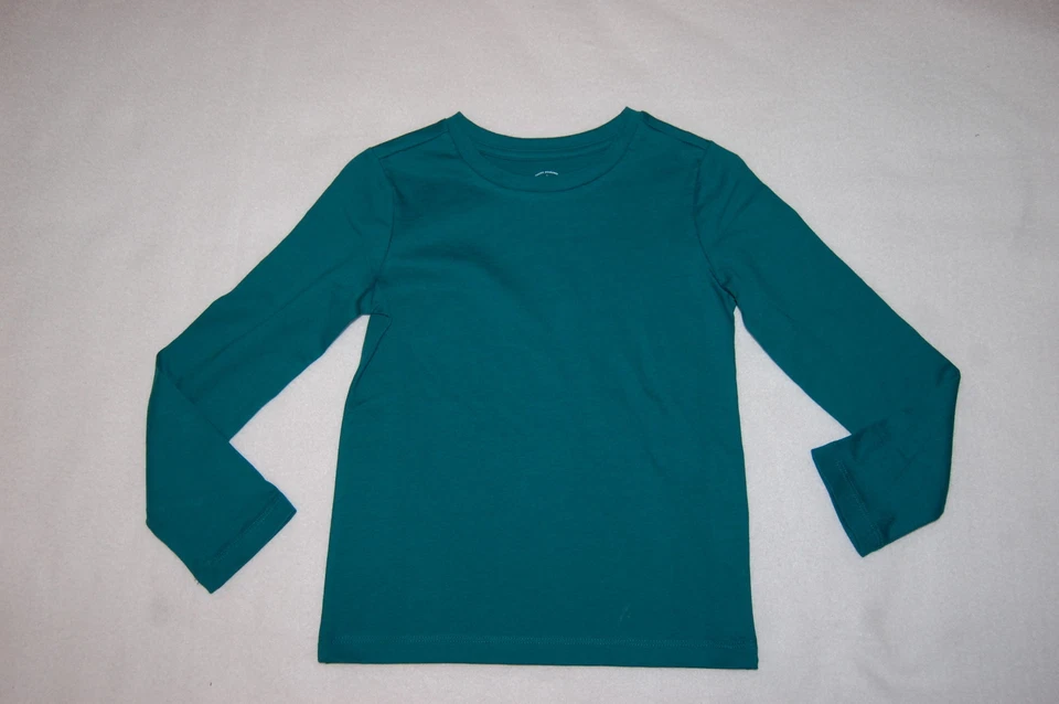 CAMISA CUELLO REDONDO VERDE ESMERALDA Niñas Manga Larga 100% ALGODÓN Talla XS 4-5 Foto 1 de 1