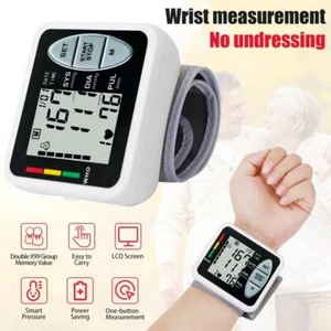 Digital Wrist Blood Pressure Monitor - LCD Backlight, Adjustable Cuff for Adults - Picture 1 of 6