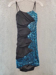 City Triangles trägerloses Minikleid Größe S schwarz mit blauen Pailletten - Bild 1 von 17