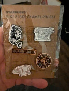 Pike Place Emaille Pin Set First Original Starbucks In Seattle - Bild 1 von 3
