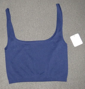 NEW, Free People Size XS/S, Navy Scoop Neck Cropped Cami - Picture 1 of 6