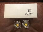 NWT TWO VINTAGE HAND CUT JAPANESE CRYSTAL CANDLE HOLDERS CUSTERS