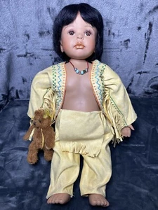 Paradise Gallery Native American Boy “Gentle Bear “ By Kelly RuBert, 21 in, 2004 - Picture 1 of 14