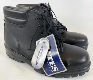 BATES 01766 Uniform Footwear DURASHOCKS Steel Toe Black Leather Boots Womens 9.5 - Picture 1 of 11