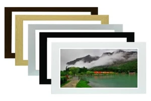 Cornici portafoto moderne piatte cornici poster legno vetro bianco rovere nero - Foto 1 di 6