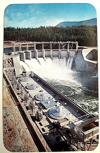 Cabinet Gorge Dam by Washington Water Power Co Postcard - Picture 1 of 2