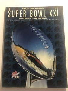 1987 DENVER BRONCOS vs NY GIANTS SUPER BOWL XXI Program PHIL SIMMS John ELWAY - Picture 1 of 6