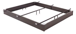 King Pedestal Bed Base 6-1/4" Brown Finish Steel Frame