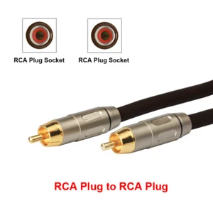 RCA/Gold Plated 6.35mm Plug to RCA Plug Microphone Audio Cable Connection Cables - Picture 1 of 4
