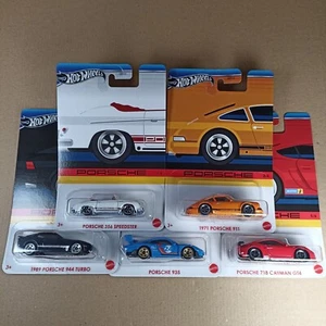 2024 Hot Wheels Porsche Set 5 Cars 911 935 718 356 944 *** CARDS NOT PERFECT - Picture 1 of 1