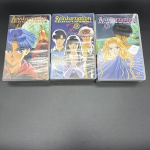 REINKARNATION Please Save My Earth VHS Vol. 1-3 Kassetten Manga Anime - Imagen 1 de 3