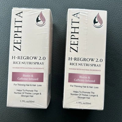 2 pack ZEPHTA H-Regrow 2.0  Rice Nutri Spray 1.7 oz Thinning Hair & Loss  - Image 1 of 3