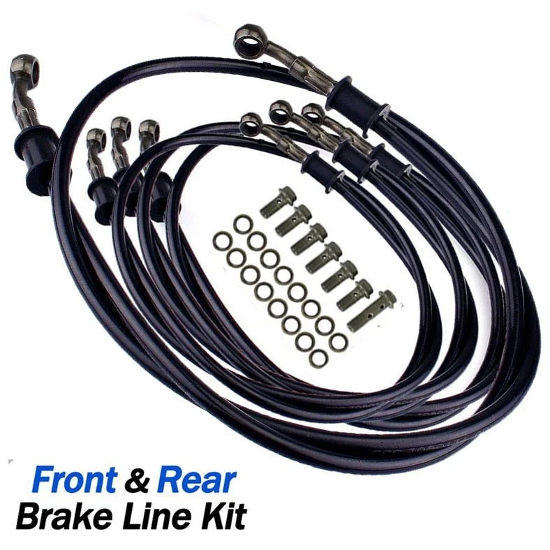 For Honda GL1100 Goldwing 1980 1981 1982 Front Rear Brake Line Kit Steel Braided Foto 1 de 2