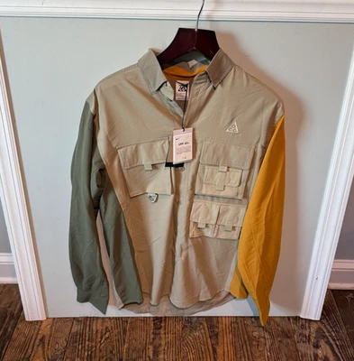 NEW Nike ACG Devastation Trail Dri-Fit Shirt Khaki Hiking Men Medium DN3936-247 - Image 1 of 4