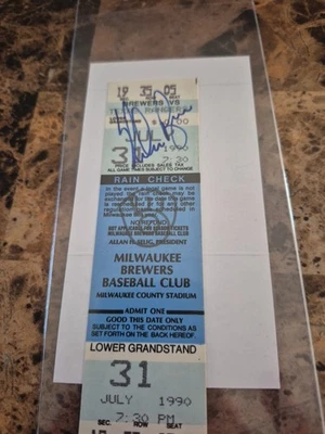 Nolan Ryan Texas Rangers Signed 300th Win Full Ticket JSA - Image 1 of 3