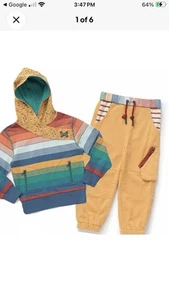 Matilda Jane Boys Size 6-8 Secret Handshake Hoodie Too Cool Jogger Set GUC - Picture 1 of 7