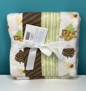 Disney Baby Lion King Receiving Blankets Pack Of 4 Cotton 30x40” Simba Print New - Picture 1 of 8