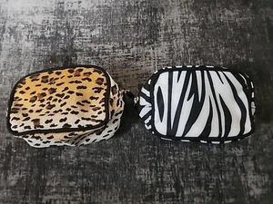 Lot Of 2 Makeup Bags Cosmetic Cases (Animal Prints) - Picture 1 of 4