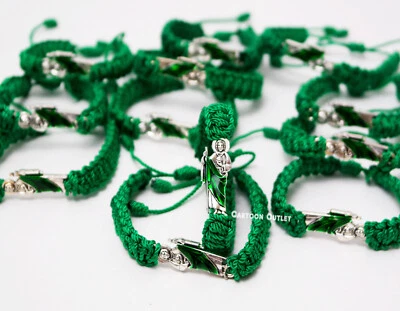 12 St Jude Charm Green Rope Bracelet Saint Jude Pulsera San Judas Tadeo Verde